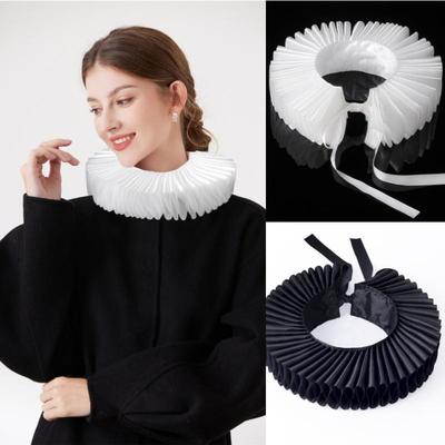 Dámské Dívčí Viktoriánské Renesanční Alžbětinské Volánkový Límec Saténový Klaun Cosplay Límec Choker Halloweenská Párty Jevištní Kostým