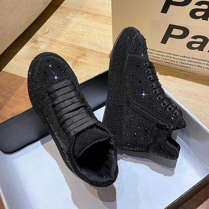 Fashion Sneakers Women Trend New Spring Autumn Platform Lace Up Rhinestone Women Casual Shoes Fashion Shiny Ladies Shoes