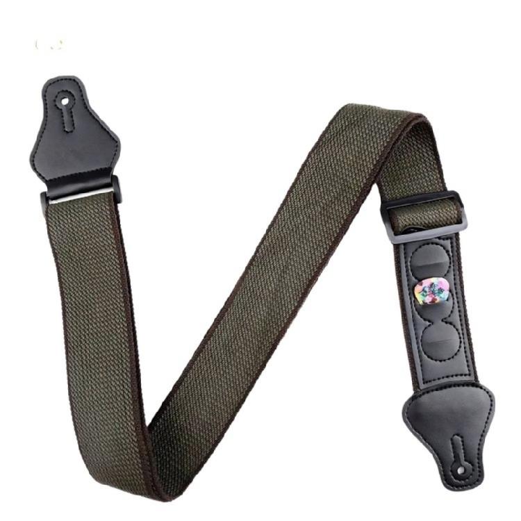 Adjustable Guitar Strap with Guitar Pick Holder for Guitar Bass 2 Inch Width Comfortable Cotton Guitar Shoulder Strap