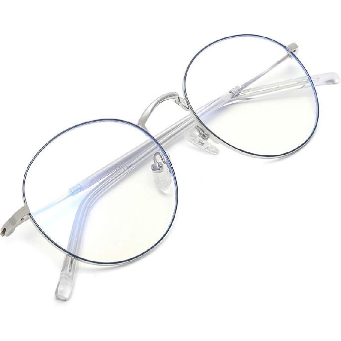 

ZÉRO D Clean Lens Круглые Очки Блокирующие Синий Свет Для Компьютерных Игр/ТВ/Телефонов Предотвращающие Напряжение Глаз Для Мужчин Женщин 1903 серебряный