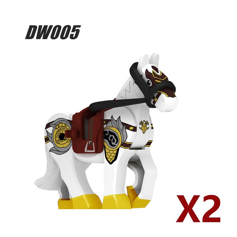 Medieval Soldier Figures Building Block War Horse Jungle Adventure Beast War Wolf Military Waffen Helmet  Armor Sets Blocks Toys