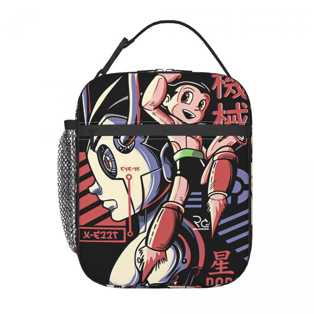Astro Boy Anime Lunch Bag Cute Lunch Box Office Convenient Thermal Lunch Bags For Women Oxford Print Cooler Bag