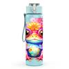 1PC Colorful Frog Cute Cartoon Print 750ml Color Plastic Sports Water Bottle Leakproof Flip Straw Lid Suitable for Sports Office Home Use