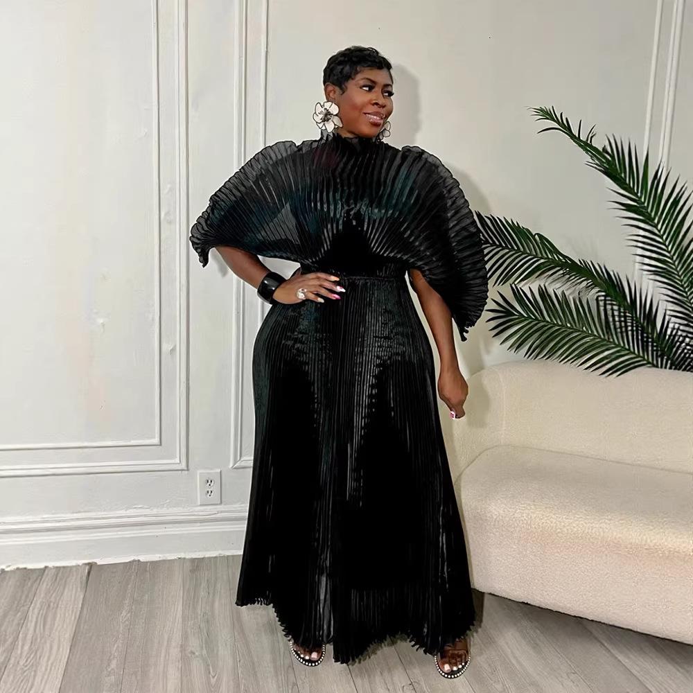 Afrikanisches Elegantes Einfarbiges Übergrößenkleid - Neuer Modestil