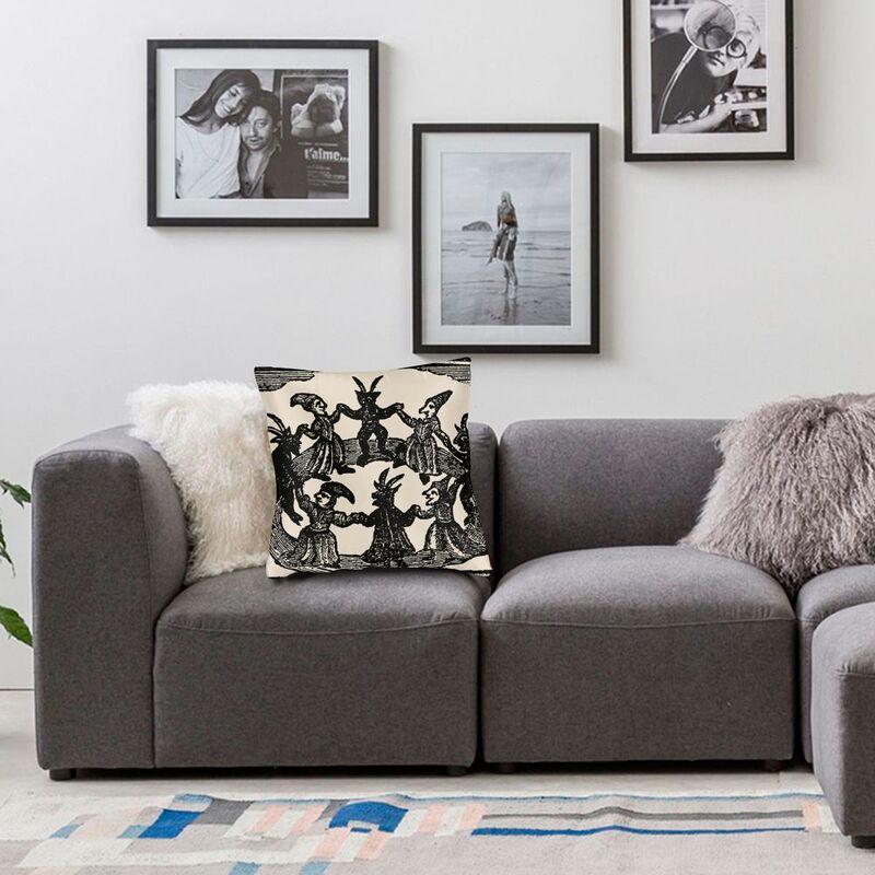 Nordic Style Witches Circle Dance Throw Pillow Case Home Decorative Custom Square Cushion Cover 45X45 Pillowcover Living Room