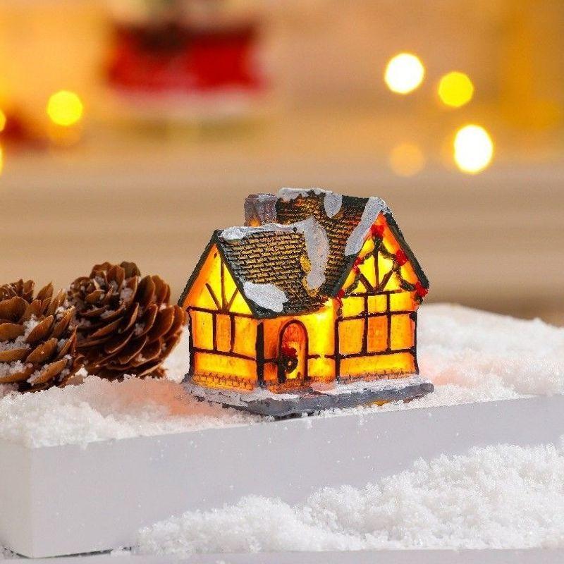 Christmas micro landscape mini luminous small house tabletop ornament Christmas tree ornament children's small gift
