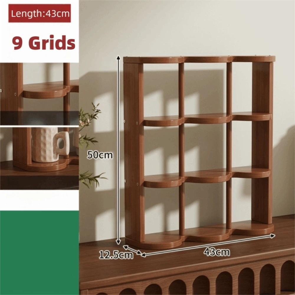 Modern Multi-Grid Cup Storage Shelf Wooden Cup Display Rack Wood Storage Rack Home Accessory