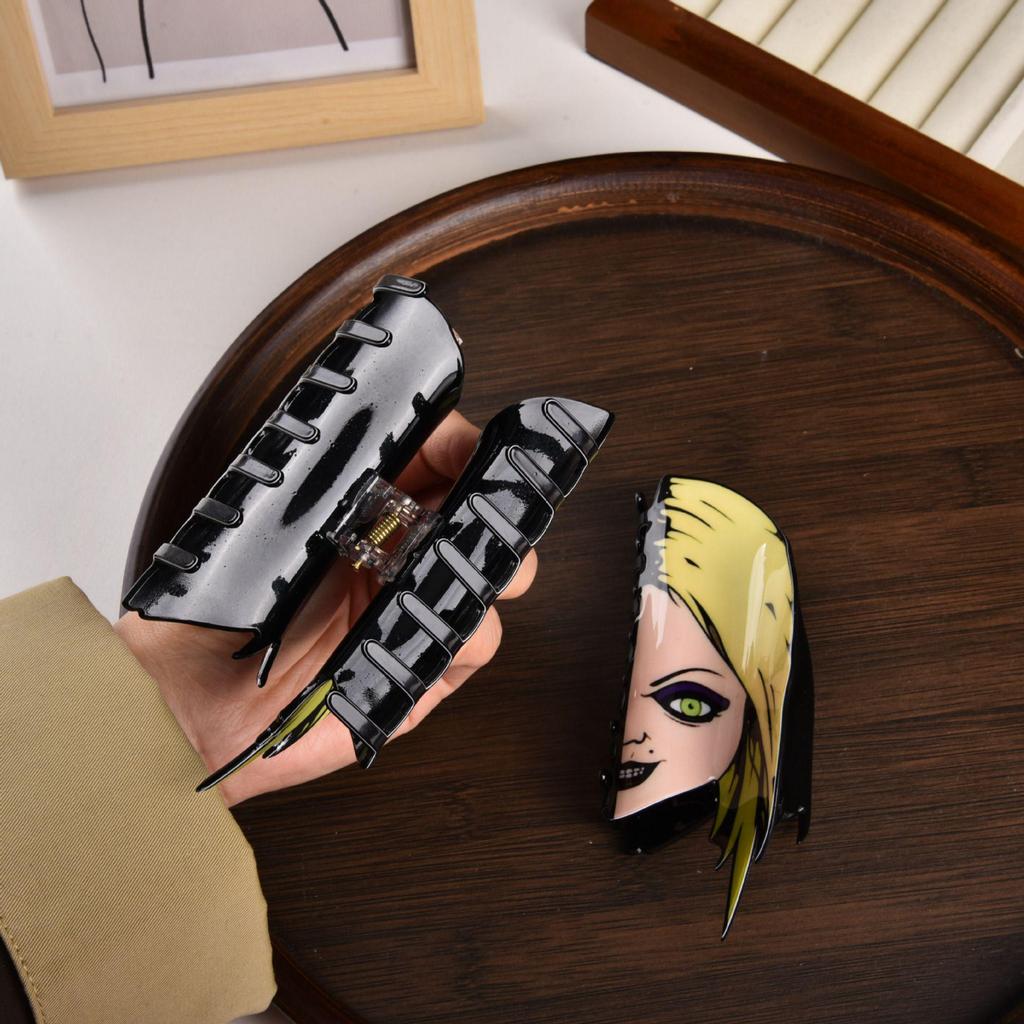 Meiya 2025 Clown Face Hair Claw Clip - Updo Shark Clip Headwear