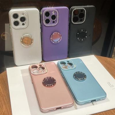 Luxurious Rhinestone Glitter for Iphone15promax Phone Case, Apple 14 Ring Stand and 13 Protective Case
