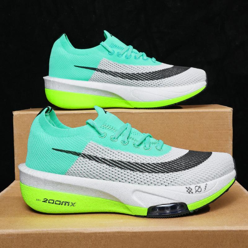 Air cushion couple racing marathon running shoes fly-woven mesh running shoes student sports and leisure shoes