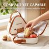Picnic Thermal Lunch Bag With Handle Cute Cartoon Portable Insulated Bento Box Bag For Students Kids Mini Triangle Cooler Bag
