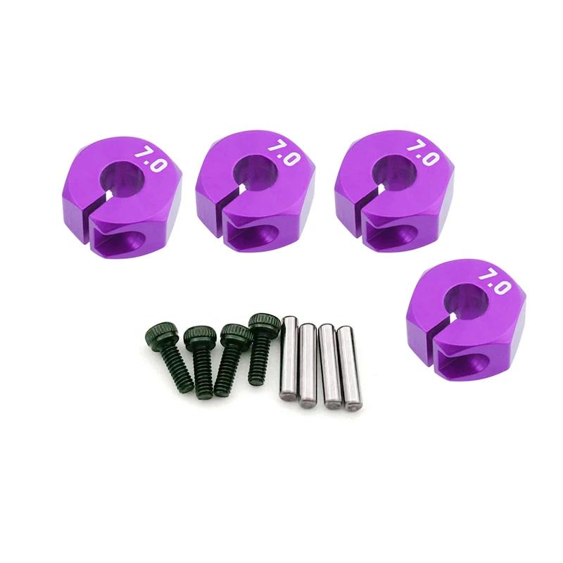 4 Pcs Aluminum 5/6/7mm Thickness Wheel Hex 12mm Drive Hubs With Pins Screws For RC Car Crawler Trucks HSP Tamiya Traxxas Slash
