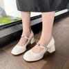 Women Mary Janes Shoes Luxury Party Women High Heels Designer British Style Lolita Shoe Elegant Thick Heel Women Shoes Sandalias