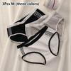 3Pcs/Set Solid Color Women Cotton Panties Mid Waist Women Briefs Lingerie  Sports Lingerie Use