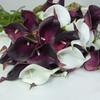 10pcs Realistic Touch Latex Artificial Calla Lilies | DIY Wedding Bouquet, Party Home Decoration (Black Purple)