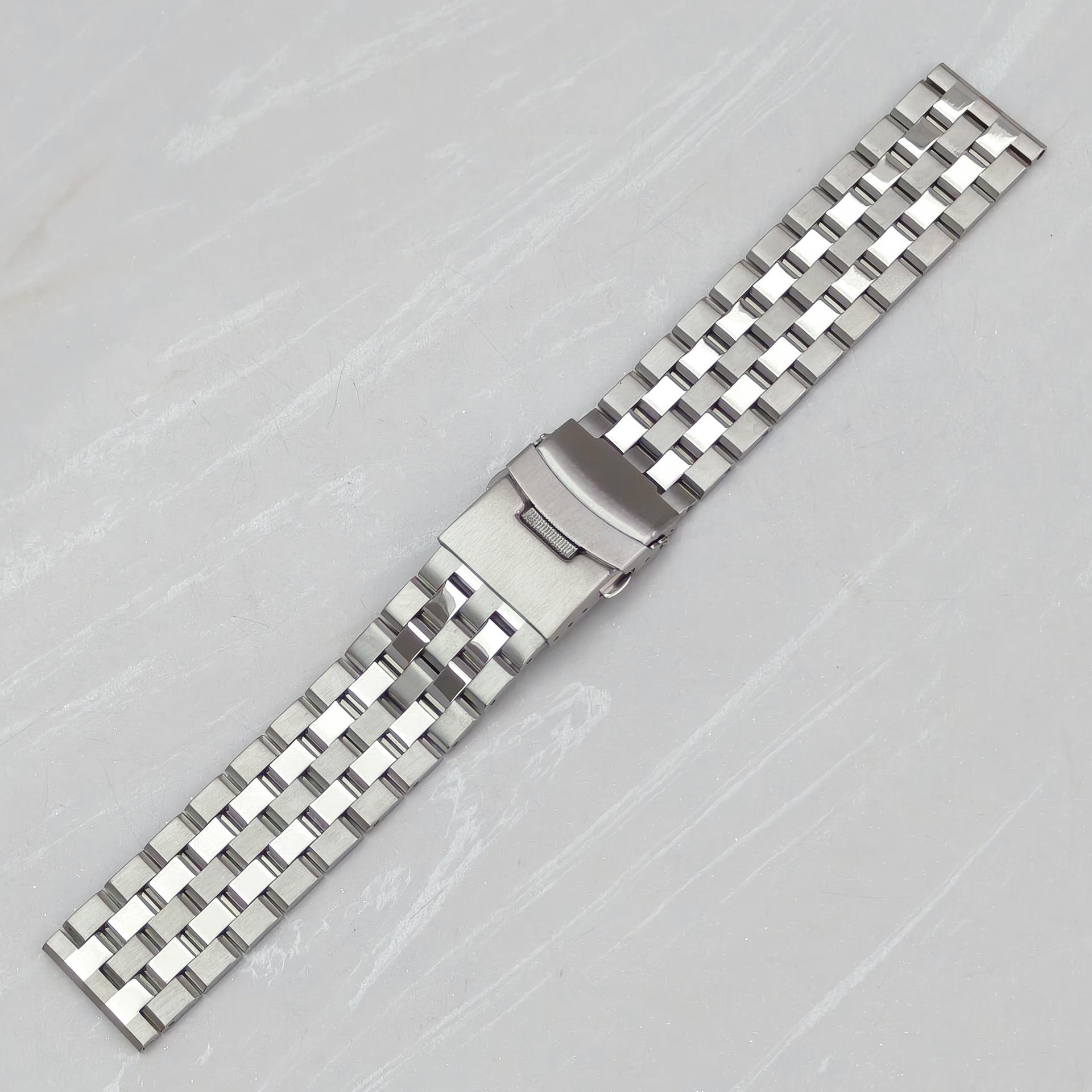 Turtle Shell Buckle Five-Bead Stainless Steel Strap for Huawei GT44 Pro & 5 Pro 22mm серебряный