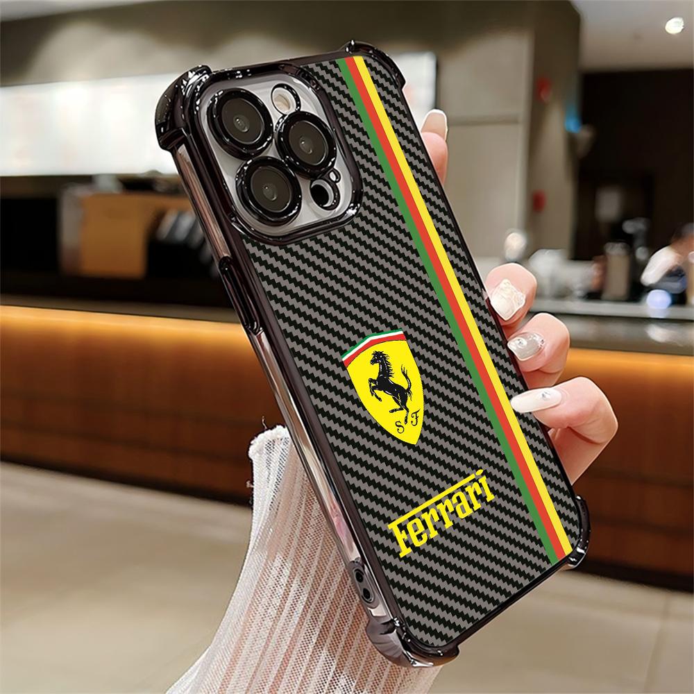 Beliebtes Auto-Logo F-Ferraris Verchromte Handyhülle Für iPhone 17 16e 15 14 13 12 11 Pro Max X XR XSMax 7 8 Mini Air Plus Sturzfest