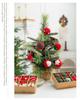 Christmas Festival Felt Ball Tree Ornaments - Red & Green, Cute Small Desktop Decor