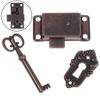 Antique Iron Door Lock Drawer Jewelry Wood Box Cabinet Wardrobe Cupboard Door Lock + Key Furniture Hardware for Home