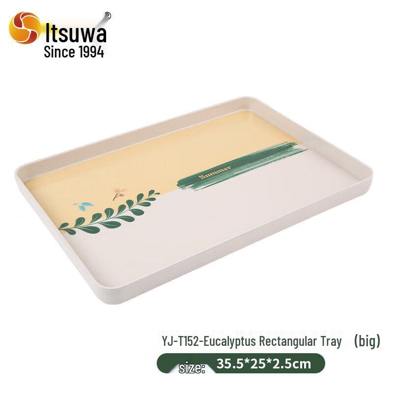 Wuhe Food-Grade Melamine Eucalyptus Pattern Rectangular Serving Tray