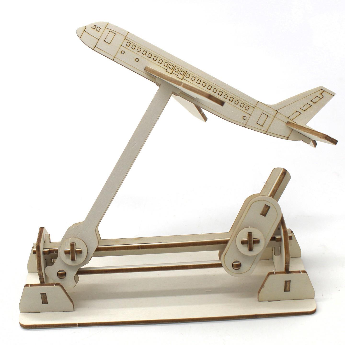 Tech DIY 3D Airplane Puzzle: Handmade Educational Model for Early Learning.