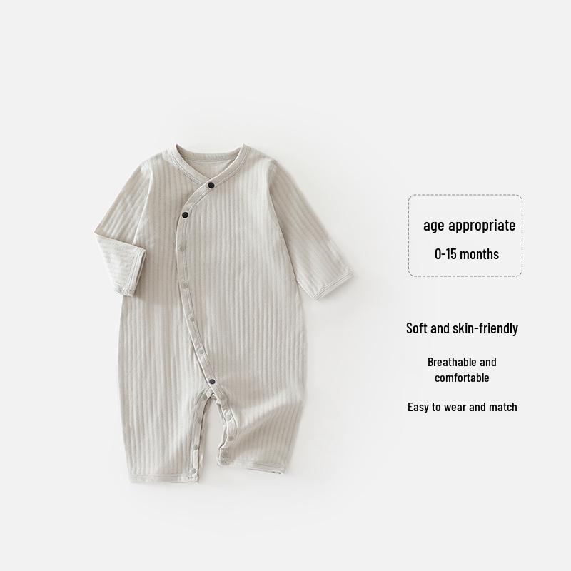 Baby Pure Cotton Long Sleeve Air Conditioning Pajamas - Soft, Skin-Friendly, Breathable, Four Seasons Bodysuit