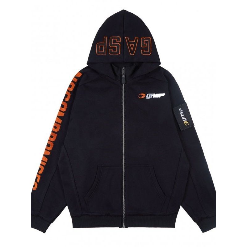 Gp New Orange Large Logo Embroidered Training Thickened Warm Classic European and American Style Fitness Training Hoodie Trendy Jacket
