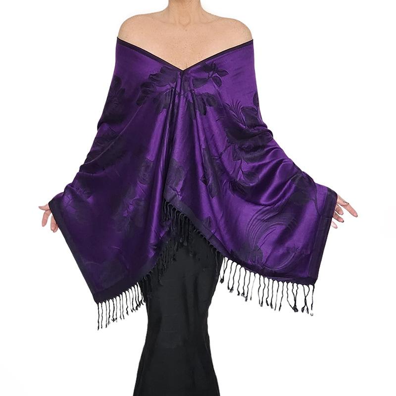 Luxury Brand Autumn And Winter Imitation Cashmere Cashmere Jacquard Fringed Shawl Dual-Purpose Scarf High-End Atmosphere Women