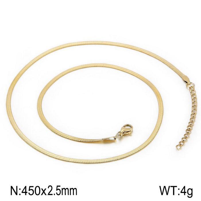 Trendy Minimalist Stainless Steel Snake Chain Necklace & Bracelet Set
