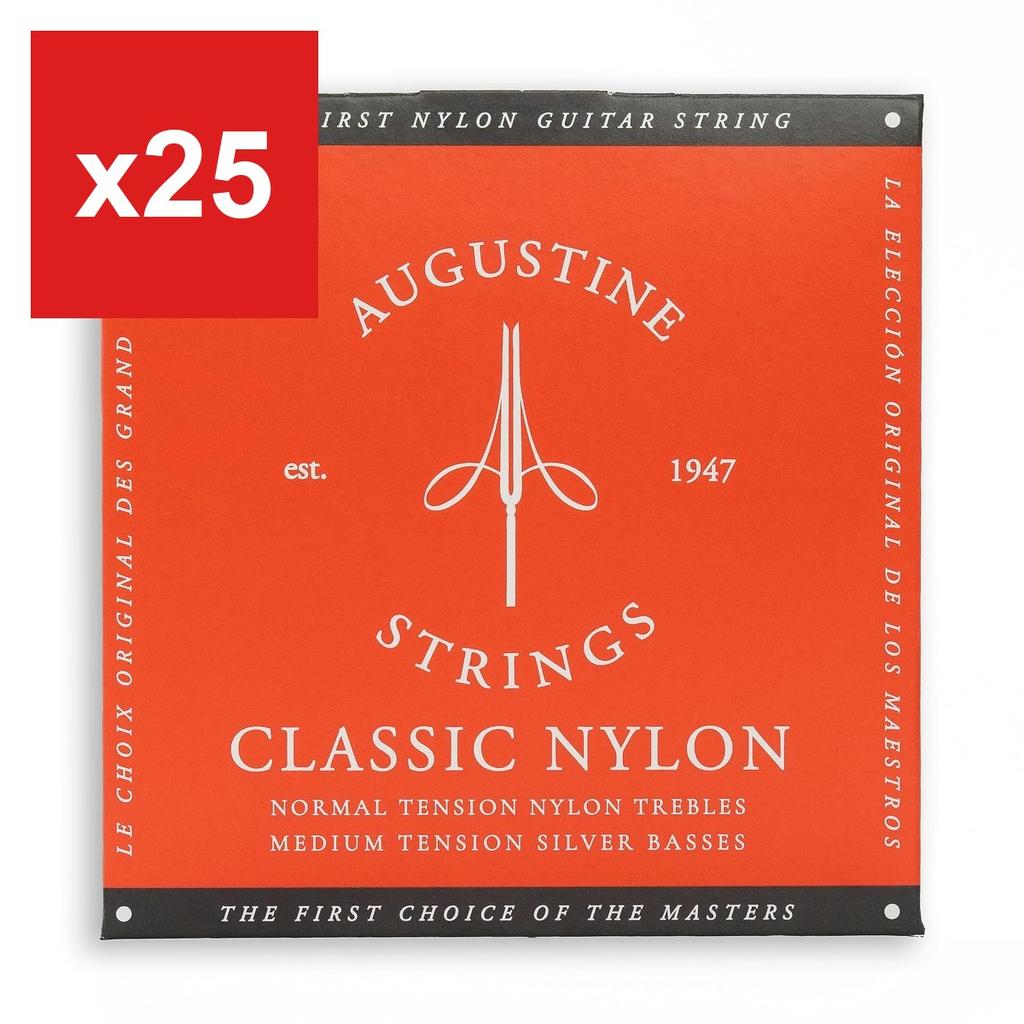 Augustine Red Set Classical Guitar Strings, Medium Tension