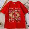 Born To Roar Not To Please TShirt Feminist Lion Graphic Tee Retro Floral Lion T Shirt Unisex Women Short Sleeve Tshirt Tops