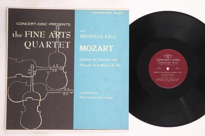 LP Record REGINALD KELL, FINE ARTS QUARTET - Mozart Quintet For Clarinet And Str CS203 CONCERT DISC US Classical Used