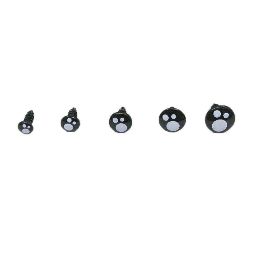 100pcs/box Round Shape Diy Doll Eyes Kit Crafts 5Sizes Black Screw Eyes For Toys
