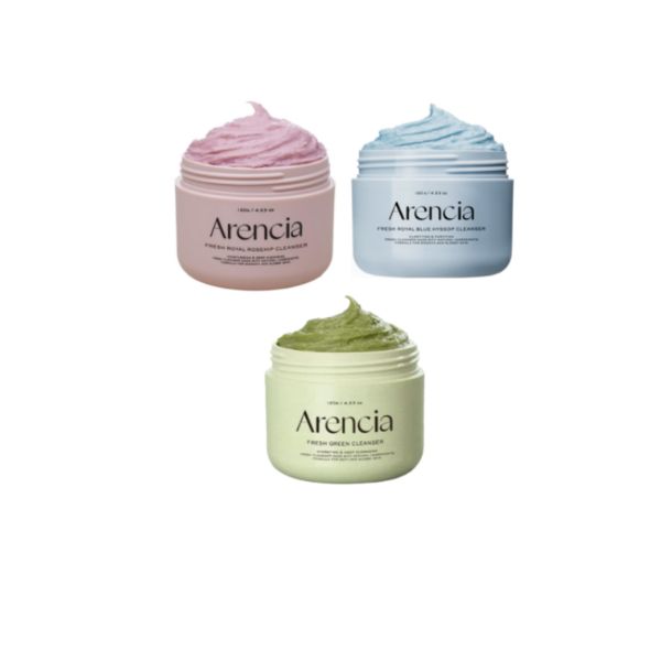 Arencia Fresh Mochi Cleanser 120g Set (Rosehip + Blue Hyssop + Green Rice)