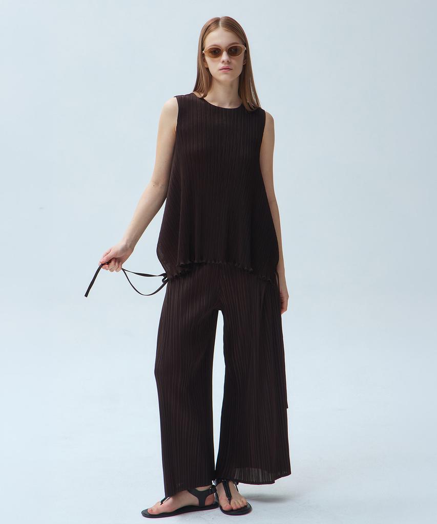 Waiowai Side Strap Pleated Wide Pants_3Colors