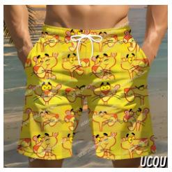Pantaloncini Estivi da Uomo, Costume da Bagno a Quadri Rosa Leopardo, Pantaloncini da Spiaggia Hawaiani, Abbigliamento da Uomo