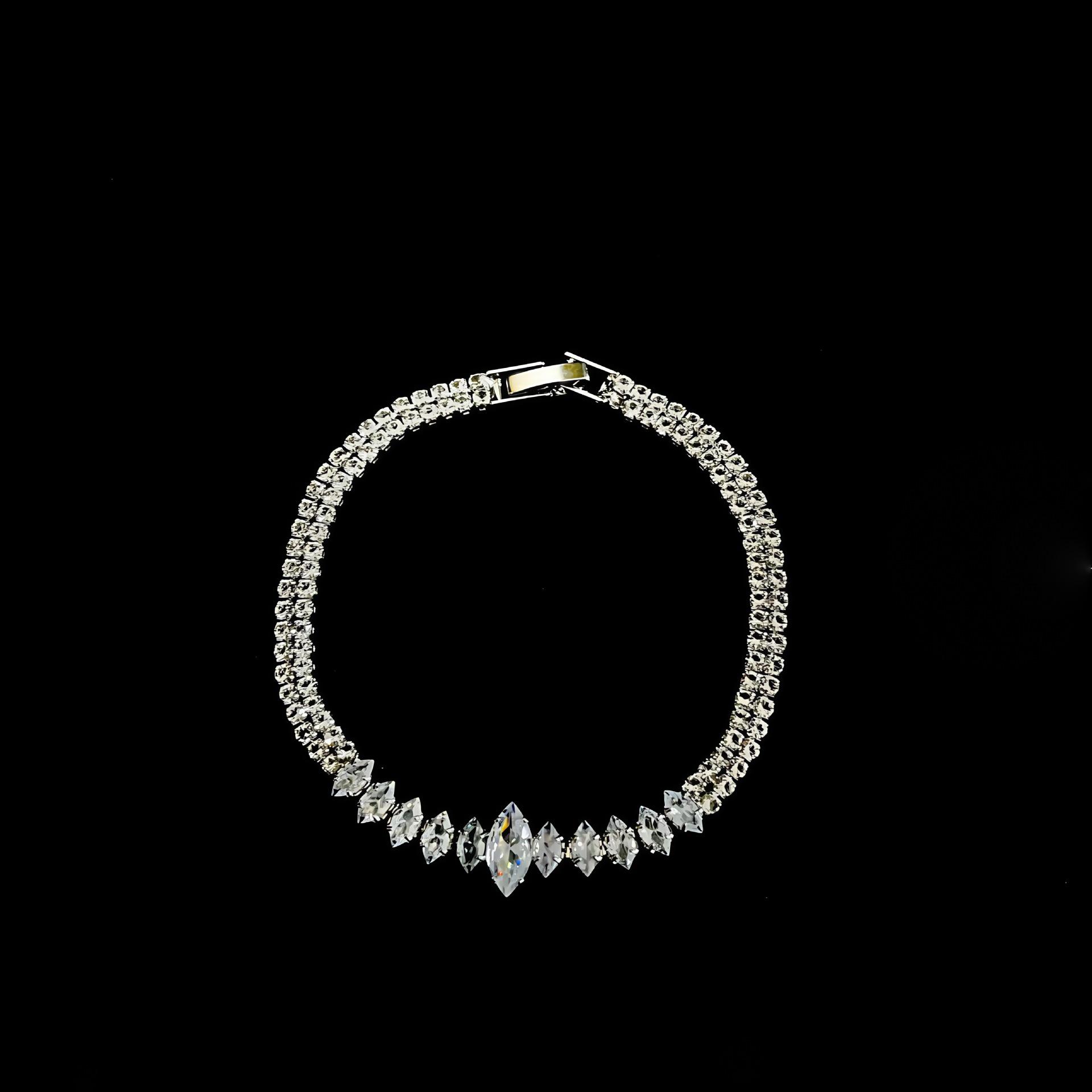 European Luxury Moissanite Teardrop Necklace - Trendy Women s Hip Hop Jewelry