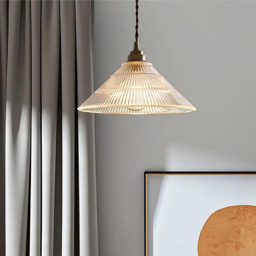 LED French glass chandelier for bedside, bar, dining room minimalist home decoration, pendant wire 1.5M