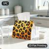 1pc Tissue Box, Brushstroke Style Leopard Bold Wild Vibe Pattern, 2D Flat Printing, Crafted with Strong Polyester, Strong And Firm, Napkin Box, for Wa