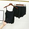 2 Teile/satz Camisole Shorts Set Rückenfreies Schlafen Gemütliche Chic Einfarbig Sling Top Shorts Nachthemd Homewear
