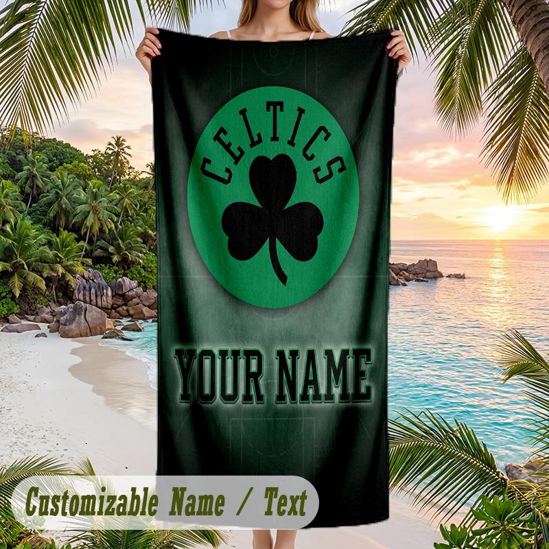 Beach Towel Celtic FC Print Custom Name Text Soft Towel for Swimming Pool