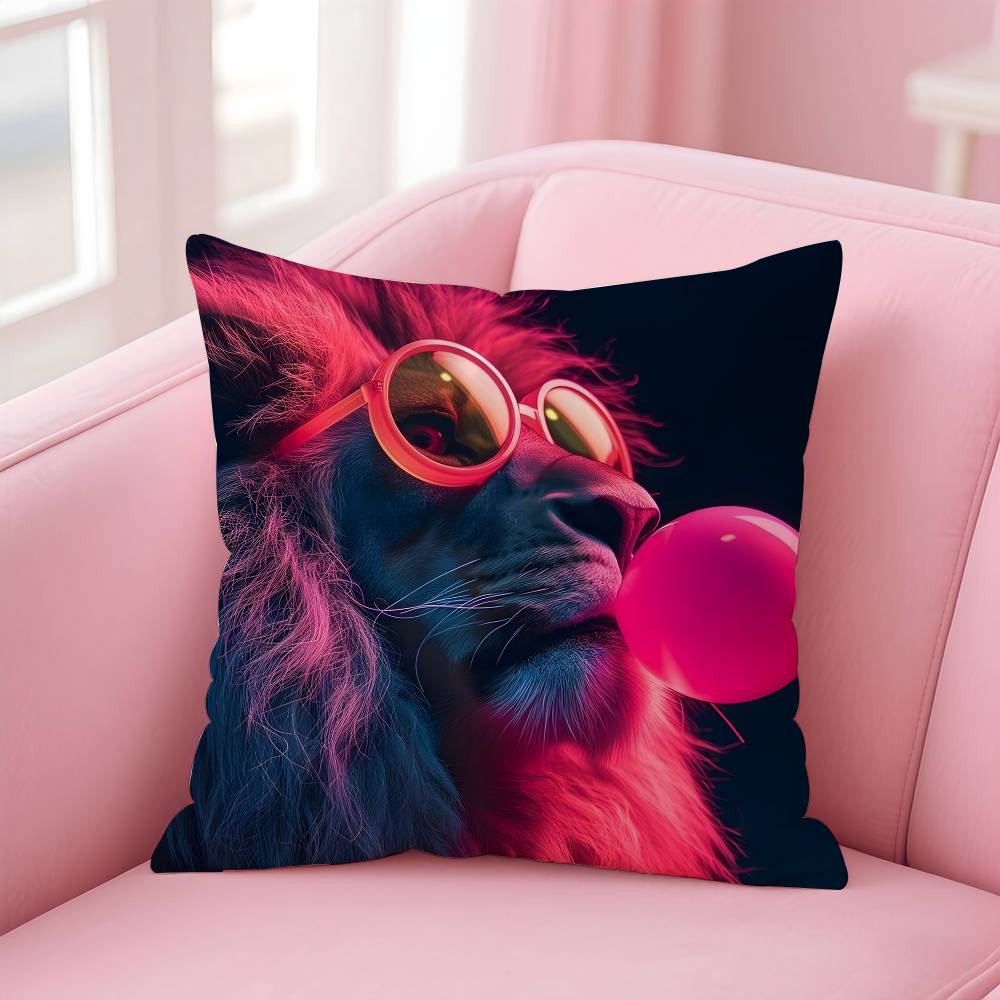 Vibrant Animal Bubble Fashion Tiger Pillow Case Pattern Printing Pillowcase Living Room Sofa Cushion Cover Bedroom Room Decor