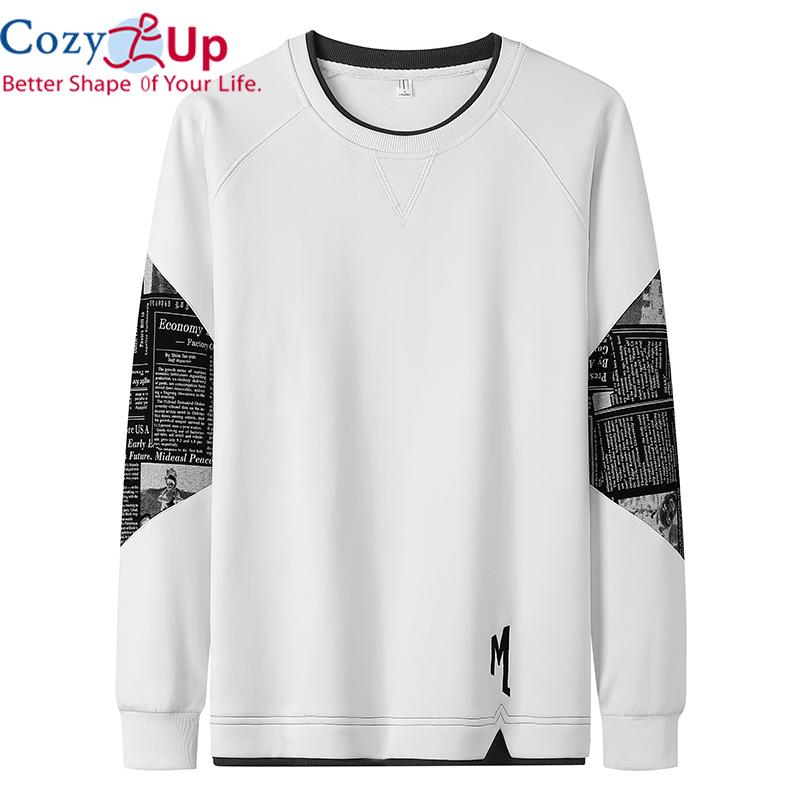 Cozy Up Men Patchwork Hoodie Streetwear Print Tops Male Hip Hop Harajuku Sweatshirts Korean Hoody Men's Casual O-Neck Pullover Clothing