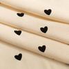Heart Printed Sewing Material Rib Cotton Spandex Fabric For Summer Girl's Dress and Tops T-shirt 45x135cm YHTJ0016