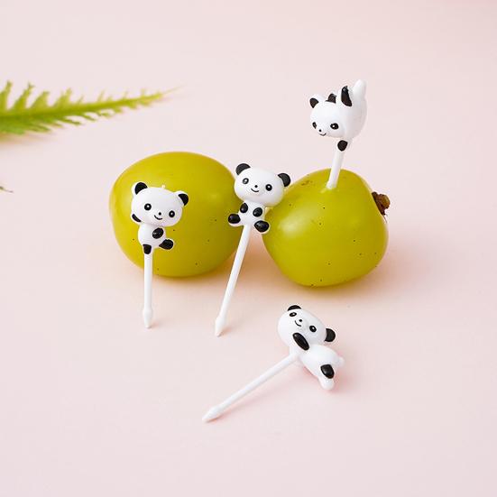 16Pcs Fruit Fork Easy To Clean Cute Panda Shape Food Dessert Picks Food-grade Bento Picks for Children