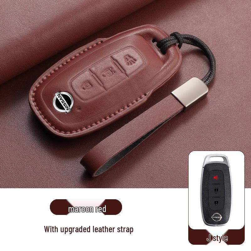 Nissan Altima 23 Model Key Case Suede Leather - Fits 14th Gen Sylphy, Qashqai, X-Trail, Kicks, Murano, Tiida