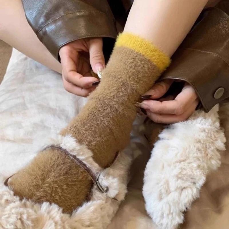 

1/3 пары утолщенных носков из норки, супермягкие женские носки с сердечками, однотонные зимние теплые коралловые плюшевые носки, термоноски для сна дома и дома 1pair