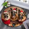 German Shepherds Round Area Rug,Carpet Rug for Living Room Bedroom Sofa Playroom Decor,Non-slip Floor Mat