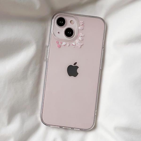 

Space Shell INS Style Rabbit Case for Apple iPhone 17 Pro Max/16, Transparent and Cute Apple 17 Pro Max