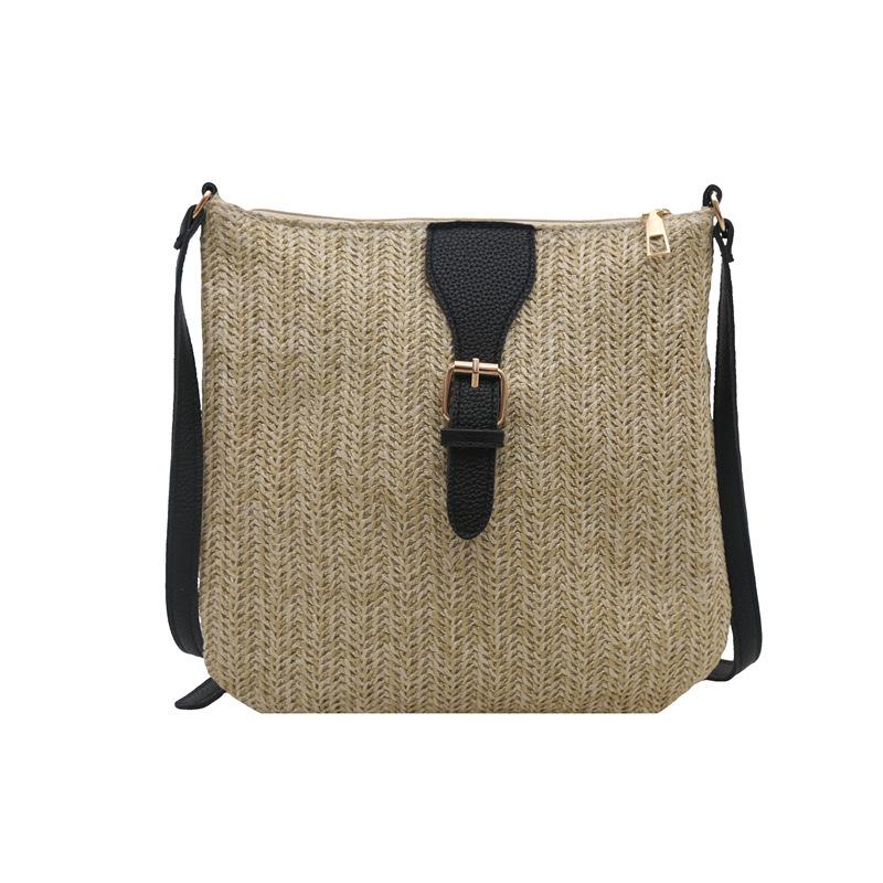 Niche commuter messenger bag mobile phone bag women's bag large capacity seaside leisure beach bag versatile straw bag shoulder bag